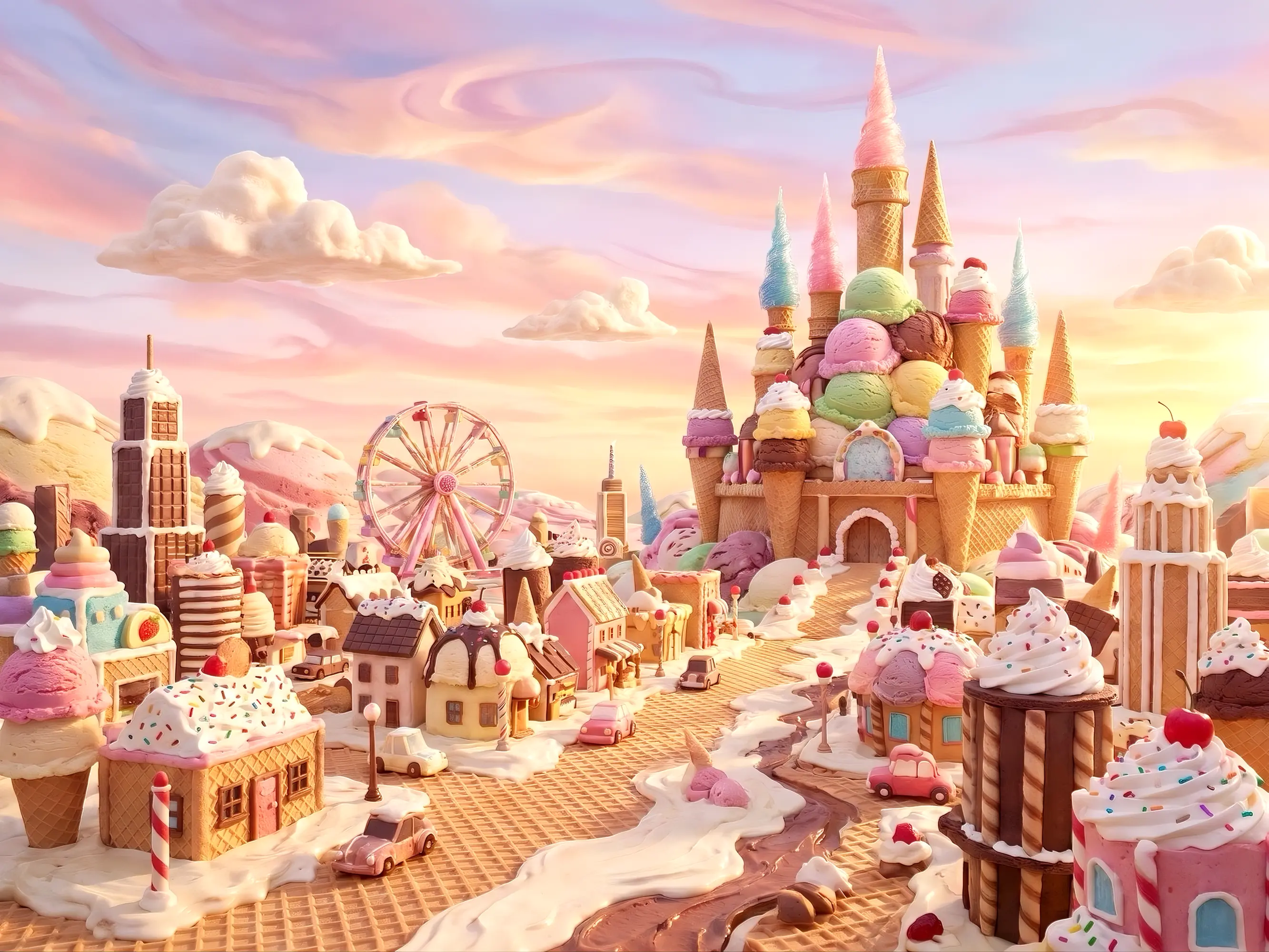 1000 Piece Jigsaw Puzzle for Adults | Premium Thick Cardboard | Challenging & Relaxing Family Game | Beautiful Home Decor & Gift | whimsical dessert castle | pastel fantasy landscape
