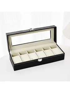 Luxury Watch Storage Box with Clear Top Large Capacity Multi - Compartment Jewelry Display Case Dustproof Moisture - Proof Gift for Women Men Festive Gift