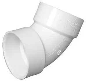 212 MAIN PVC003191000HA 3 in. Schedule 40 60-Degree Hub End Elbow, PVC Drain Hose Fitting, Compatible with Water Pipes, Water Pipe