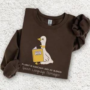 Speech Therapy Short Sleeved T-SHIRT / Sweatshirt , Funny Goose SLP shirt, Yapper Sweater, Speech Language Pathologist Gift Crewneck Bottom