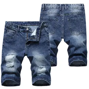 Ripped Denim Shorts: Edgy Streetwear Essential for Effortless Casual Daily Outfits Pants Man