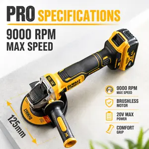 Professional DCG405NT Cordless Angle Grinder by Dewaltfor Heavy-Duty Cutting and Sanding