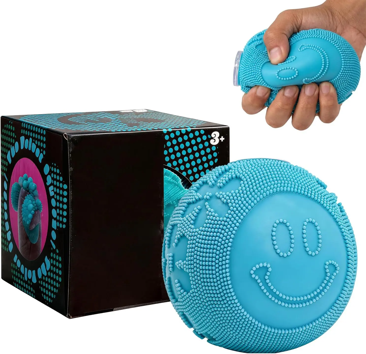 Fuzz Ball Squishy Stress Ball Toy Slow Rising Memory Foam Fidget Squishy Fuzz Balls Anxiety Stress Relief Toys,Party Favors Gift for Kid&Adults(Blue)
