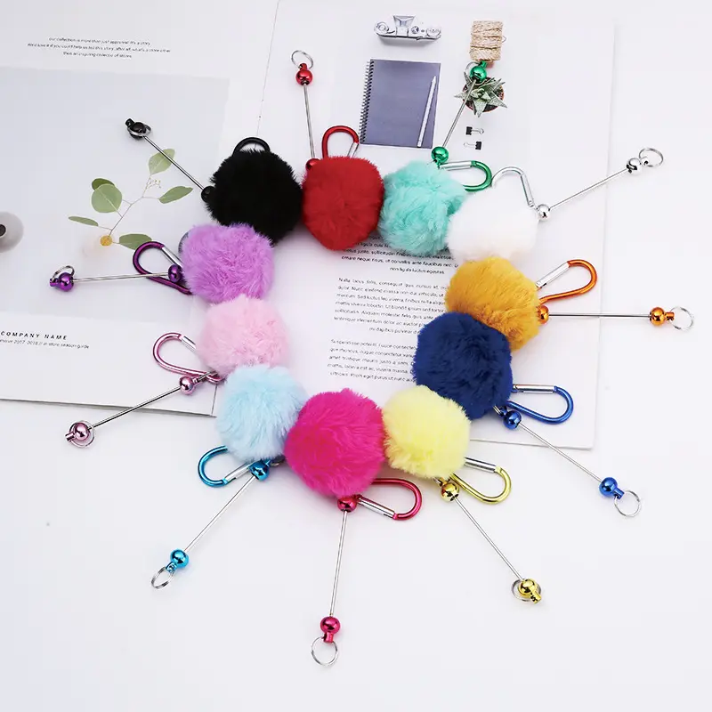 【RayRayDIY】3pcs DIY fuzzy beadable keychain  creative plush accessories pendant