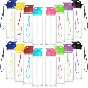 16 Pack Bulk Water Bottles-17oz Plastic Sports Water Bottles for Kids and Adults Leak Proof, Reusable for Gym Travel School Office, Multicolor