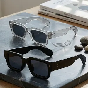 2PCS Retro Square Fashion Sunglasses for Women & Men | Thick Frame Anti-Glare Shades Perfect for Party, Beach & Travel