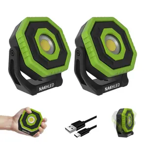 NACHLED Work Light 2PCS 800lm Pocket Mechanic Light Type-C Rechargeable 2600mAh 360° Rotating Magnetic Stand IP65 for Car Repair DIY Maintenance