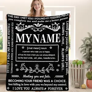 Personalized Couples Photo & Name Blanket - Custom Upload for Both of You on Super Soft Flannel Throw - Unique Anniversary, Valentine's, Wedding & Housewarming Gift for Couples