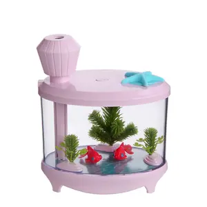 Aquarium Fish Tank Humidifier Mini USB Night Light DIY Customizable Air Humidifier for Home Bedroom Office Desktop
