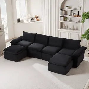Couch Futon Sectional Modern corduroy cloud sofa, flexible splicing without restrictions, can be freely combined, soft and comfortable to sit on, enjoy a comfortable experience, suitable for families, apartments, Modular Corduroy Cloud Sofa