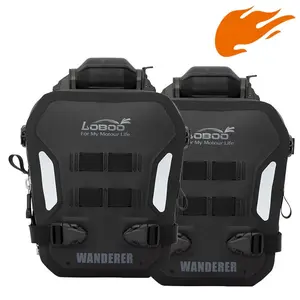LOBOO Wanderer 6L Inflatable Motorcycle Crash Bar Bags Waterproof TPU Adventure Side Bags with Air Cushion Protection Universal Fit for 25mm Bars Touring Off-Road Gear Pair