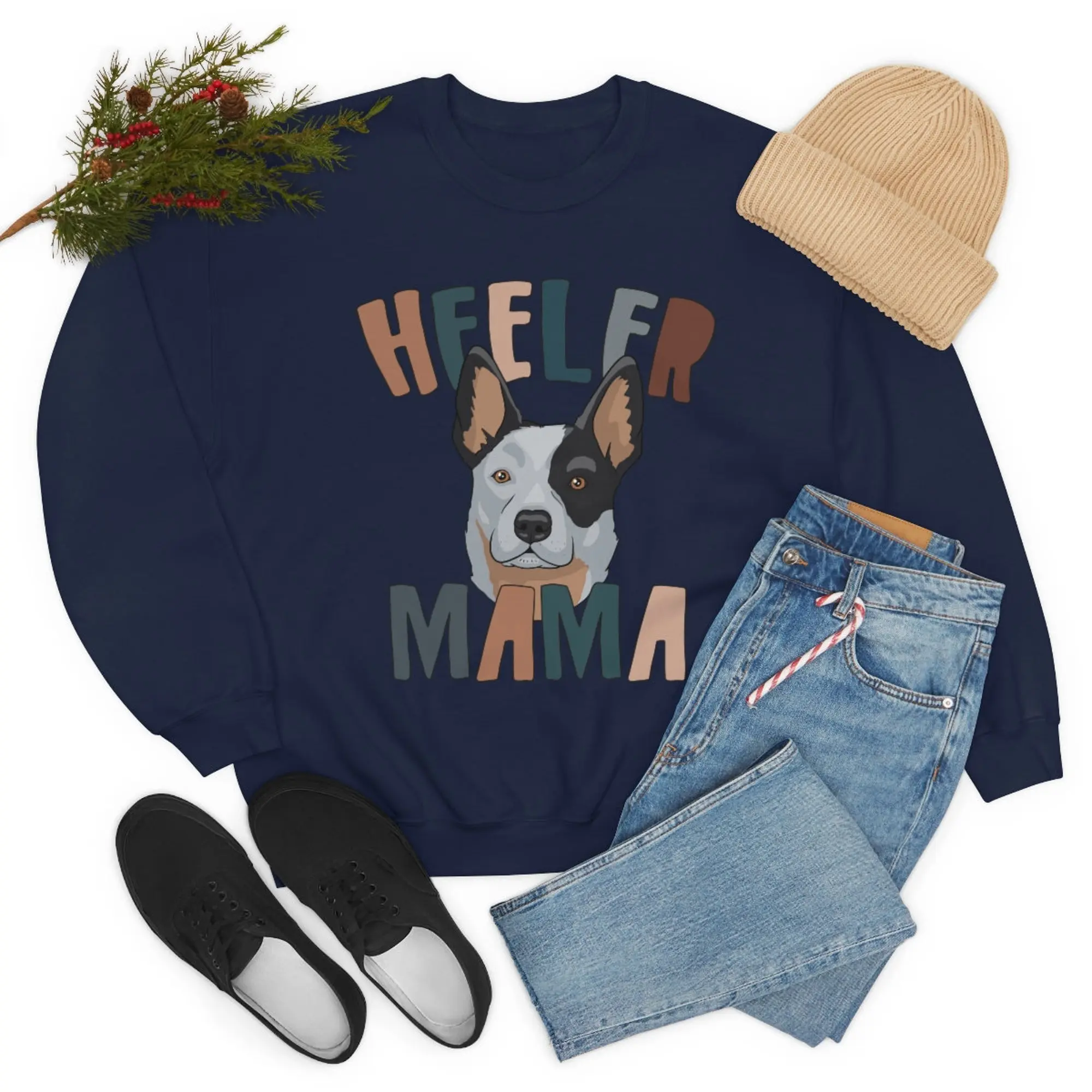 Heeler Mama Sweatshirt , Fit Blue Heeler Mom Sweater, Australian Cattle Dog Mom Sweatshirt