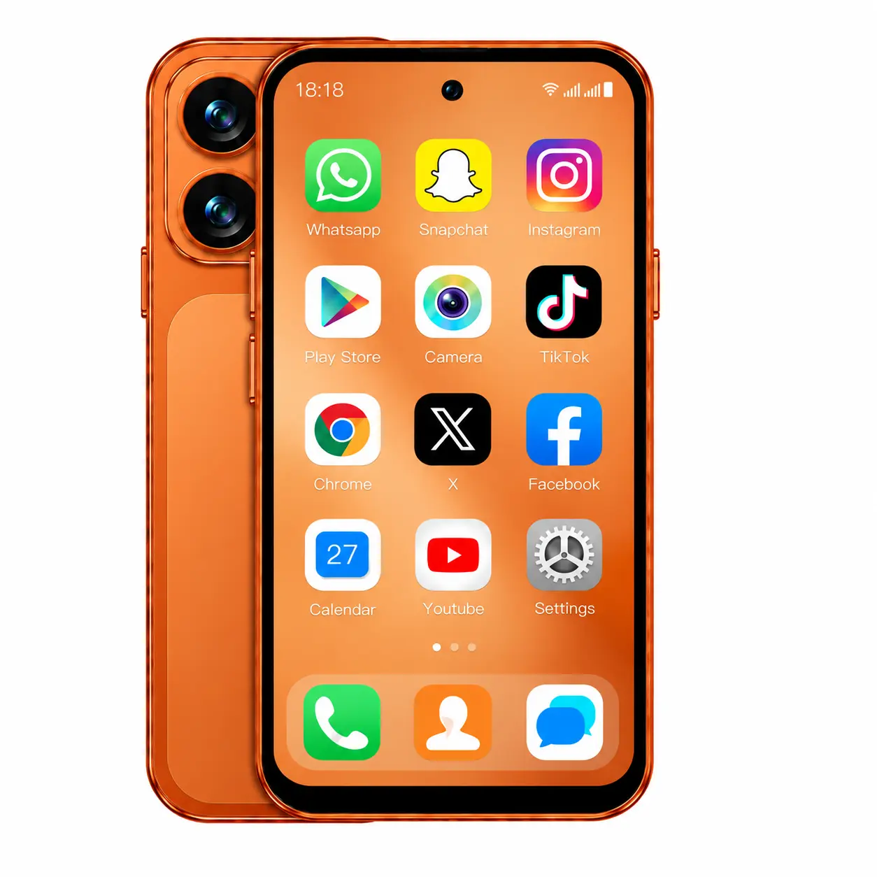 4G Mini Android 10 Smartphone, 4.5-in Quad-Core 2GB RAM 16GB ROM, Dual SIM, 2MP Front/Rear Cameras, 2000mAh Battery, WiFi, Bluetooth 4.0, Face Unlock, USB Type-C, for Students & Seniors