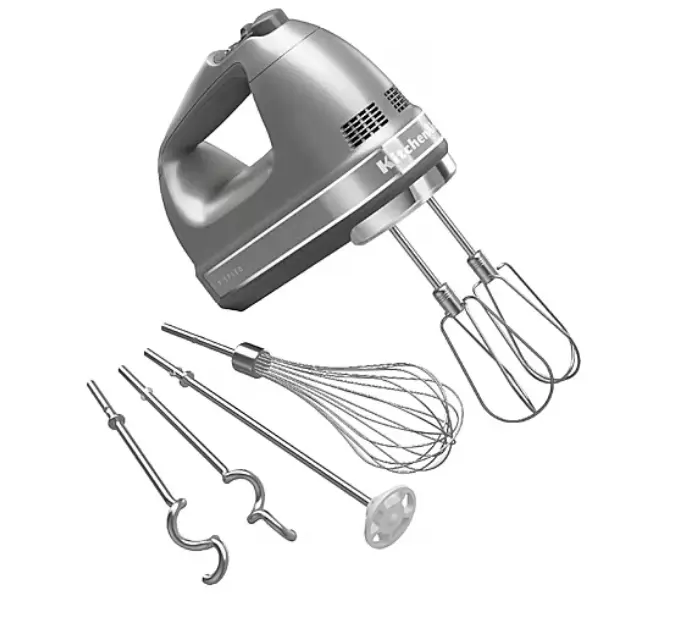 KitchenAid 9-Speed Hand Mixer, Electric Handheld Beater, Kitchen Food Mixer, Baking Mixer, Mixing Tool, Home Kitchen Appliance, Electric Mixer Machine, Handheld Kitchen Mixer