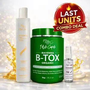 Kit I Belli Capelli Ravenna B-tox Organic Mask + Repair Oil + Deep Cleansing Anti-Residue Shampoo Haircare Frizz Comfort Intense Nourishing Treatment Thickening Essentials Duo