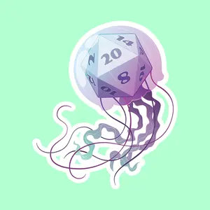 Jellyfish D20 DnD Sticker