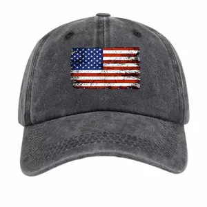Vintage American Flag Baseball Cap 1 Pc Unisex Vintage Washed Baseball Cap - Premium Solid Color Blank Design - Available In Earthy Tones (Black, Pink, Khaki, Grey,Navy Blue)