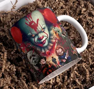 [Sale off up to 50%] Horror Mug, 11oz & 15oz Coffee Mug Killer Clown, Killer Doll, Scary Mug