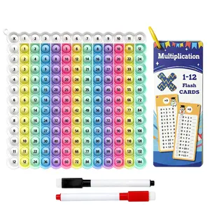 multiplication pop it Multiplication Games Flash Cards 3rd Grade pop Fidget Learning Toy Educational Math Game Board with Marker Multiplication Chart Table 12x12 Math Addition Fidget Game Stress Relieving Toy