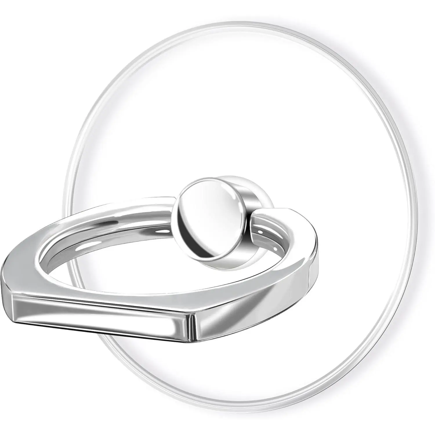 Transparent Clear Phone Ring Grips Holder Kickstand, Finger Ring Stand for Cell Phone Tablet Case Accessories(Round-Clear) (1)