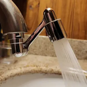 Stainless steel 1080° metal rotating bathroom faucet booster device; faucet booster device for washbasin with copper extension piece; spring-type pull-down handle booster device for sink; kitchen faucet booster device