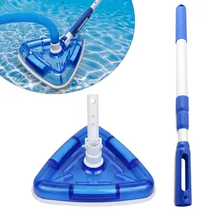 Pool Cleaning Set, Cleaning Pole + Triangle Vacuum Head / 18-inch Pool Brush Head for Cleaning Pool Walls, Outdoor Fun Pool Tool Set outdoorfun household