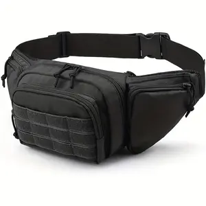 1 Piece Classic Tactical Concealed Carry Waist Bag - Durable Oxford Fabric, Gun Holster, Magazine Pouch, Zipper Closure, User-Friendly Design, Black