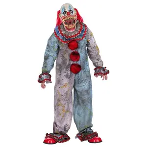 Adult Light Blue Carousel Clown Costume with Tooth Fairy Mask