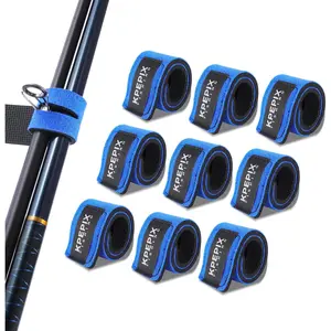 9PCS Fishing Rod Belts Fishing Rod Sleeve Pole Straps Fishing Pole Wrap Fishing Accessories Fit for Casting Rod Spinning and Fly Rod