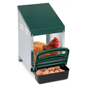 REBUYHOME 1/2/3/8 Compartment Roll Out Chicken Nesting Box with Plastic Basket, Egg Laying Box for Chicken Coop, Green,Litter Box