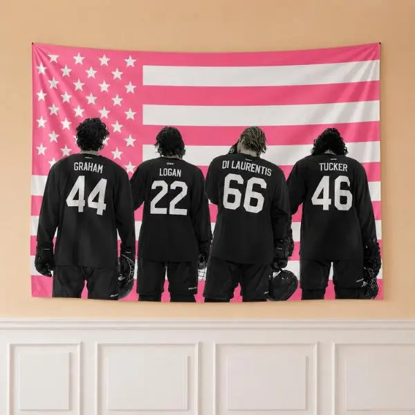 Briar Hockey Tapestry Flag, Graham Logan Inspired Wall Hanging, Off Campus Romance Room Decor for Book Lovers