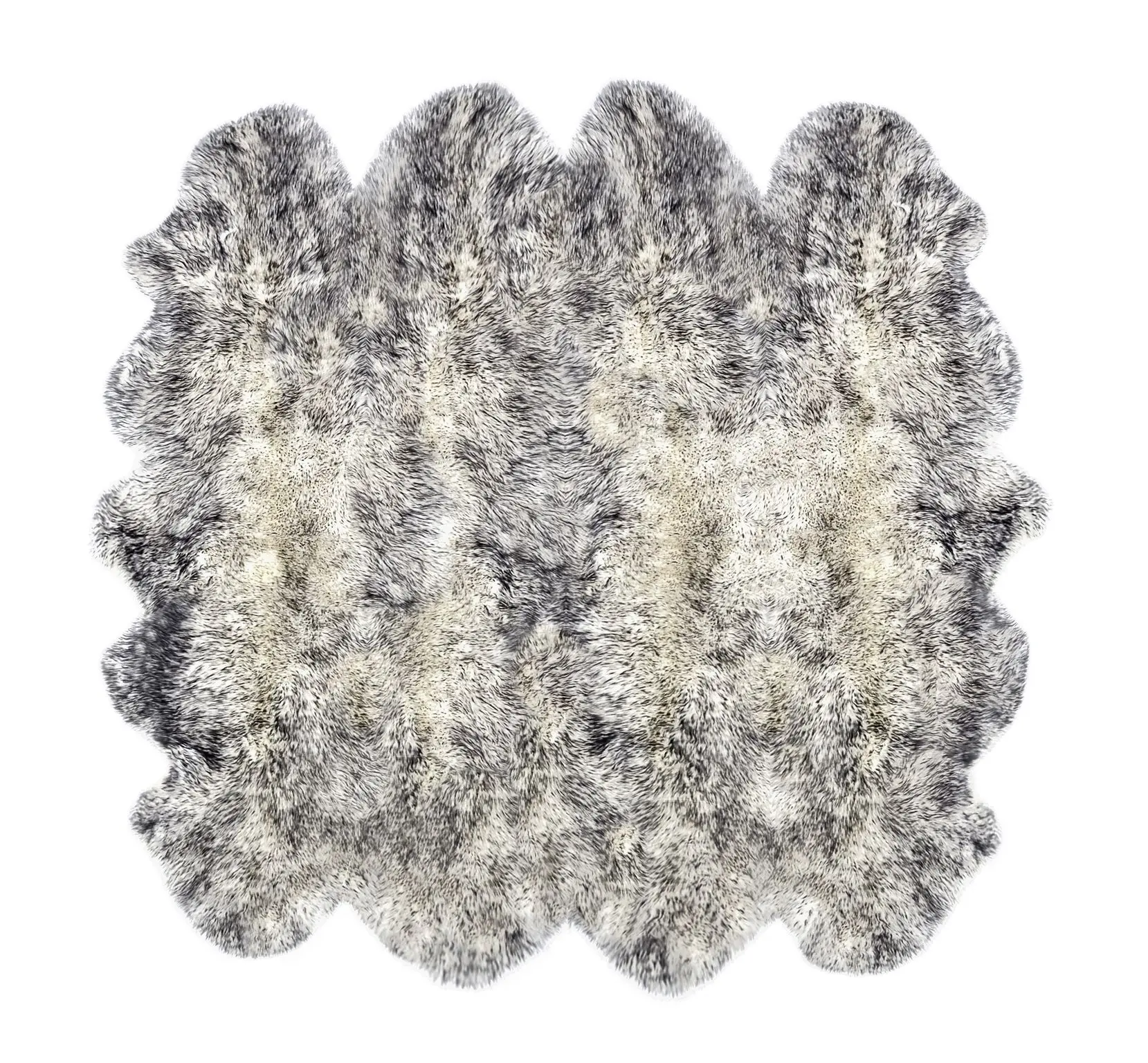 212 MAIN Natural Wool Luxury Soft Shaggy Sheepskin Rug, 7x6 ft New Zealand Octo Sheepskin, Gradient Grey, Soft Shaggy Rug