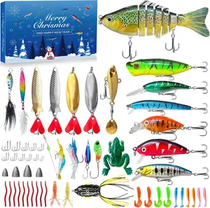 Advent Calendar 2025 Fishing Lure,Lifelike Multi Jointed Swimbait,Suitable For Adult Men Teen Boys, Christmas Surprise Fishing Bait Gift