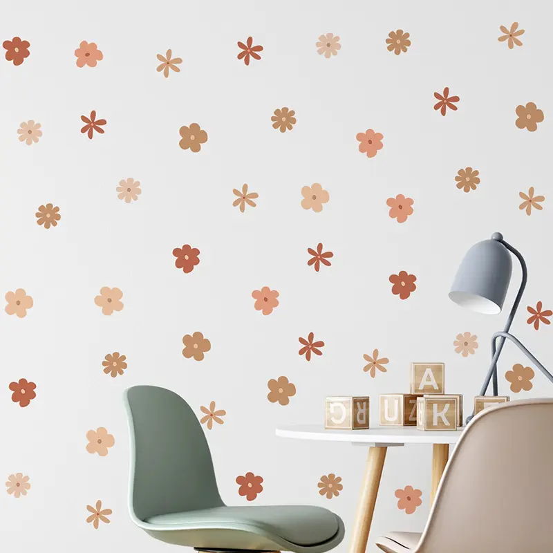 Daisy Wall Stickers, 1 Sheet Flower Wall Stickers,Peel and Stick Removable Wall Decors, Wall Decorative Stickers for Living Room, BedRoom, Girls' Room