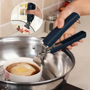 Anti-Scalding Clip Bowl Plate Clamp, Silicone Non-slip Heat Resistant Clips for Plates Bowls & Baking Trays, Blue, Kitchen Utensils & Frying Pan Covers