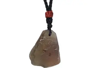 Cintamani Australian Meteorites Crystal Necklace,Raw Solitaire Tektites Meteorite Stone Certified Tektite Pendant,Irregular Shape