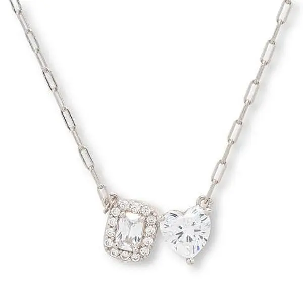 Radiance by Absolute™ 16" Heart and Cushion Toi et Moi Necklace