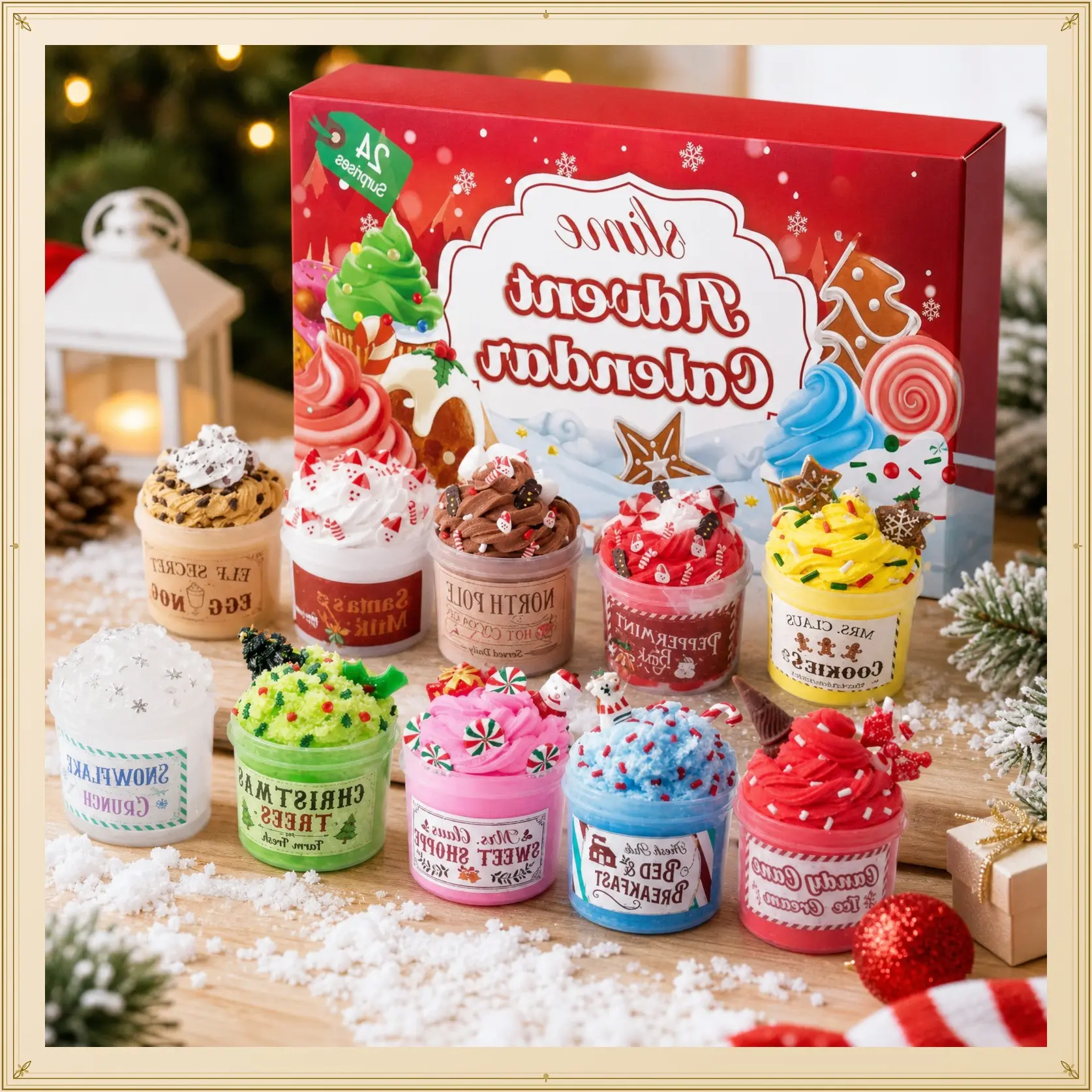 Halloween Fall Gift 2026 Advent Calendar 2025-24 Days of Slime and Charms Kit - Valentine Countdown Calendars Gifts for Girls Boys Kids Teens Toddlers