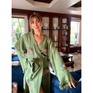 BohoMorningrobe,OrganicCottonSpaRobe,BridalRobe,BohemianKImono,MusicFestivalKimono,BridesmaidRobe,Gift