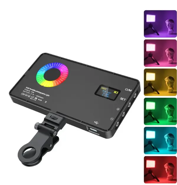 RGB Full-Color Photography Light – Designed for Live Streaming, Video Recording, and Photography; 4000mAh Portable Handheld Light; LED Fill Light Panel; Color Temperature 2500–8500K; Suitable for TikTok, Content Creators, and Photographers.