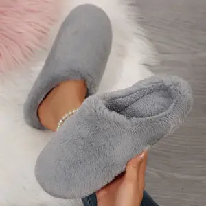 Women's Fuzzy Plush Slippers Warm Soft Fluffy Indoor House Indoor Outdoor Shoes