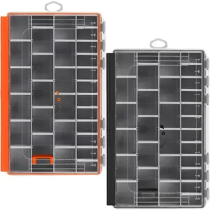 Fishing Tackle Box,2pack 3700  Tackle Tray With 20 Removable Dividers,Clear Lure Organizer For Swimbaits,Hooks And Terminal Tackle Storage
