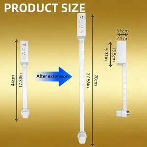 Outlet Plug Extender.Access Hard-to-Reach Outlets!Features USB-B, TYPE-C, 2 AC Outlets, Extends 17"-27", Rotates 180°.Use Behind Couches, Nightstands, Desks, and More.