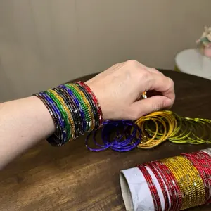 Beautiful One Dozen 12 pieces Metal Bangles diamond cut Set Multi Colors Fashion Jewelry Accessories perfect for wedding and party wear size 2.6”