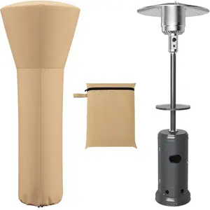 Patio Heater Cover, Waterproof Outdoor Heater Cover with Zipper and Storage Bag, Sun Snow Resistant Dustproof Cover for Tabletop Propane Heater Outdoor, 87Hx 34Dx 19B, Beige