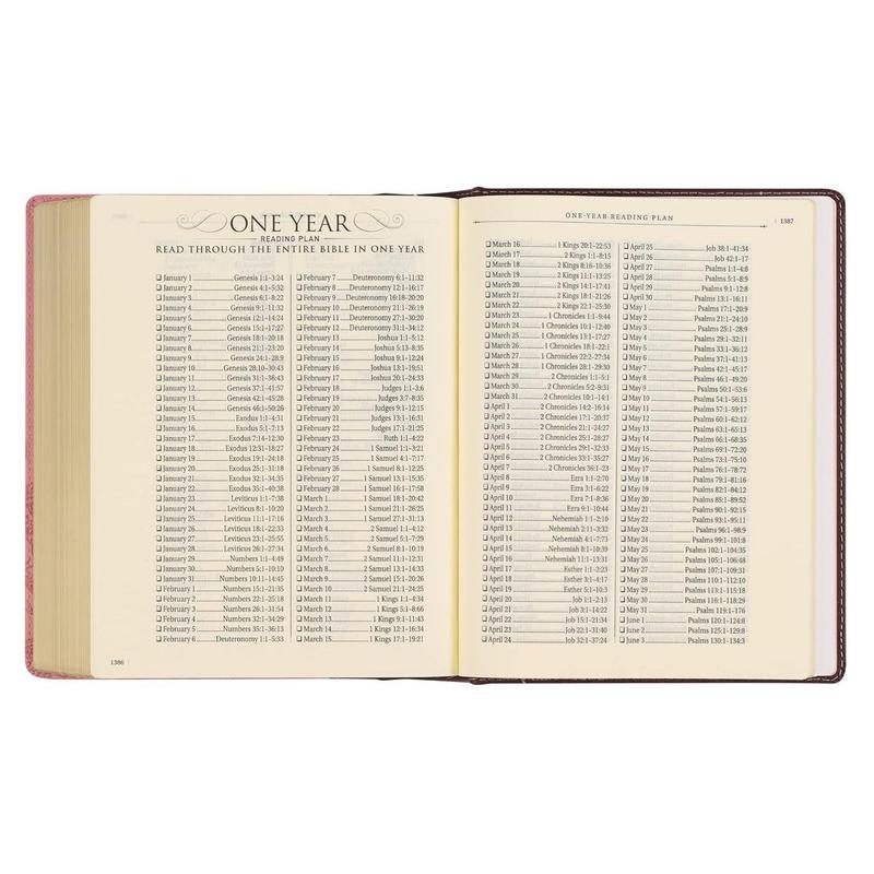 KJV Holy Bible, Note-taking Bible, Faux Leather Hardcover - King James Version, Brown/Pink (KJV Note-taking Editions)