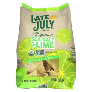 Late July Organic Tortilla Chips, Thin & Crispy, Sea Salt & Lime, 10.1 oz (286 g)