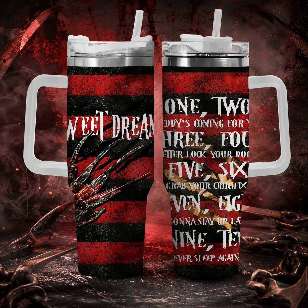 unidad Taza Térmica Freddy's Nightmare de 40 oz, Doble Pared con Aislamiento al Vacío, Tapa Antiderrames, Regalo para Papá, Mamá, Ideal para Navidad, Día de la Madre, Cumpleaños, Taza de Café