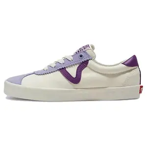 Vans Sport Low Casual Sneakers for Men and Women – Lightweight, Cushioned, Durable, White and Purple Verifiable, with credentials and supporting global authentication