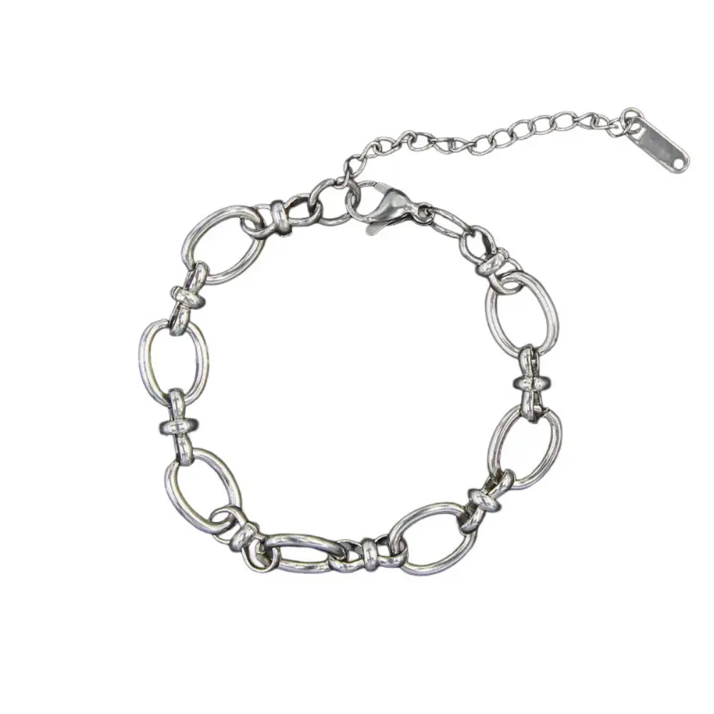 Oval Chain Link Bracelet - Stainless Steel